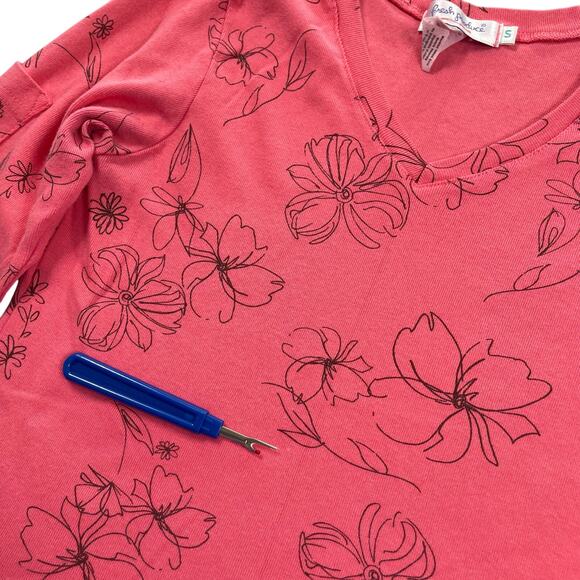 Fresh Produce 2pc Set Small Pink Floral Print V-neck Top Tiered Ruffle Skirt - Picture 7 of 16